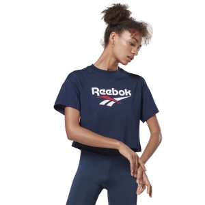 Crop Top Damskie Reebok Classic Vector Granatowe PL 15PWDGB